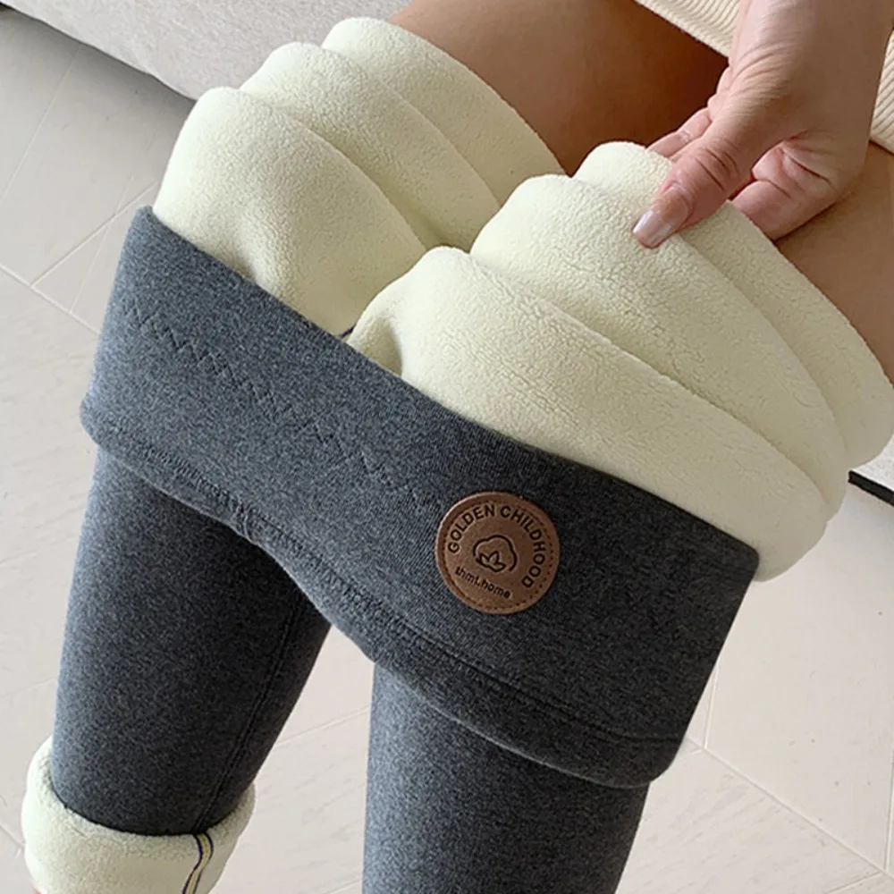 

Cusual Stripe Women Leggings Autumn Winter Thickened Long Pants Slim Fit Warm Fleece Pants