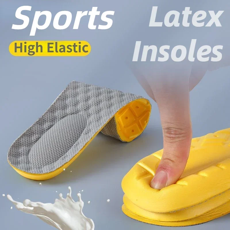 Latex Memory Foam Insoles for Sports Soft Foot Support Shoe Pads High Elastic Orthopedic Sport Insole Feet Care Insert Cushion