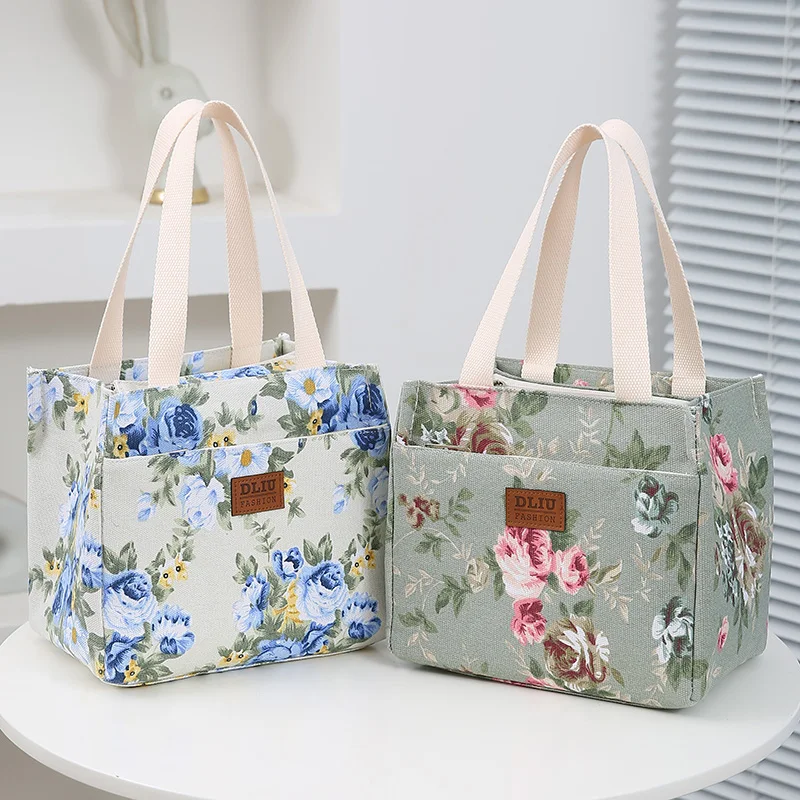 Insulation Bag Cooler Portable Ice Bag Fashion Print Multipurpose Lunch Bag Bento Bag Household Lunch Box Handbag