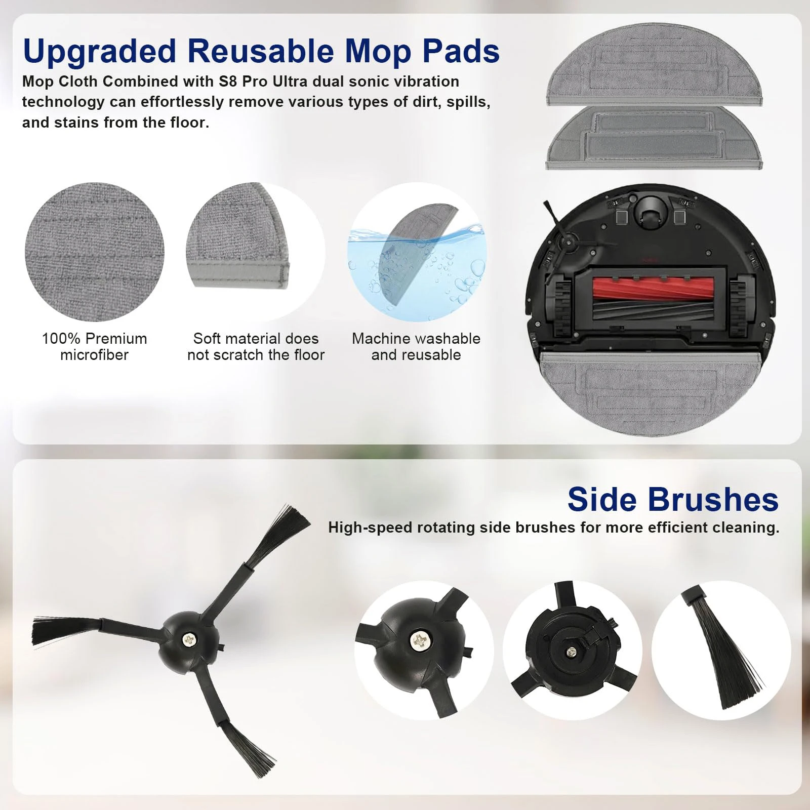 22 Stück Zubehörset für Roborock S8 Pro Ultra Roboter Staubsauger Ersatzteile Dual Haupt bürste Seiten bürste