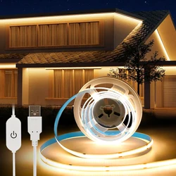 1M 2M 3M 5V USB LED Strip Light COB Strip 320LEDs/M Touch Sensor TV Background Light Tape Room Decor Kitchen Bedroom Night Light