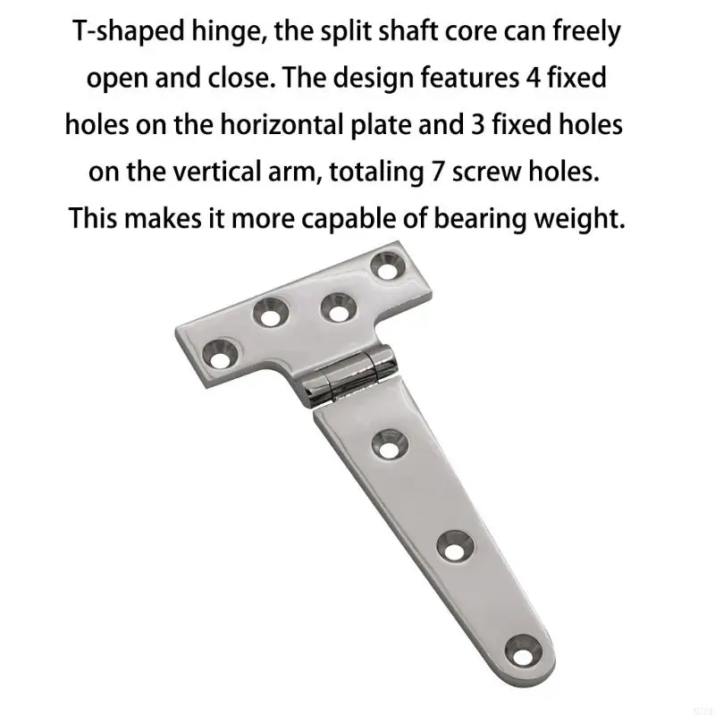 M76E Schraubmontiertes T-Scharnier 75 x 152 mm für Bootsdeckel und Hauswirtschaftstüren – Detail 4