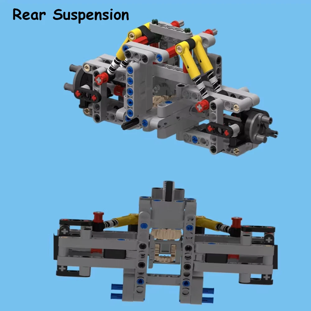 Technical Parts Building Blocks Car Chassis Kit 4WD 4 Wheel Drive Vehicles MOC Shock Steering Drive Front/Rear Suspension System