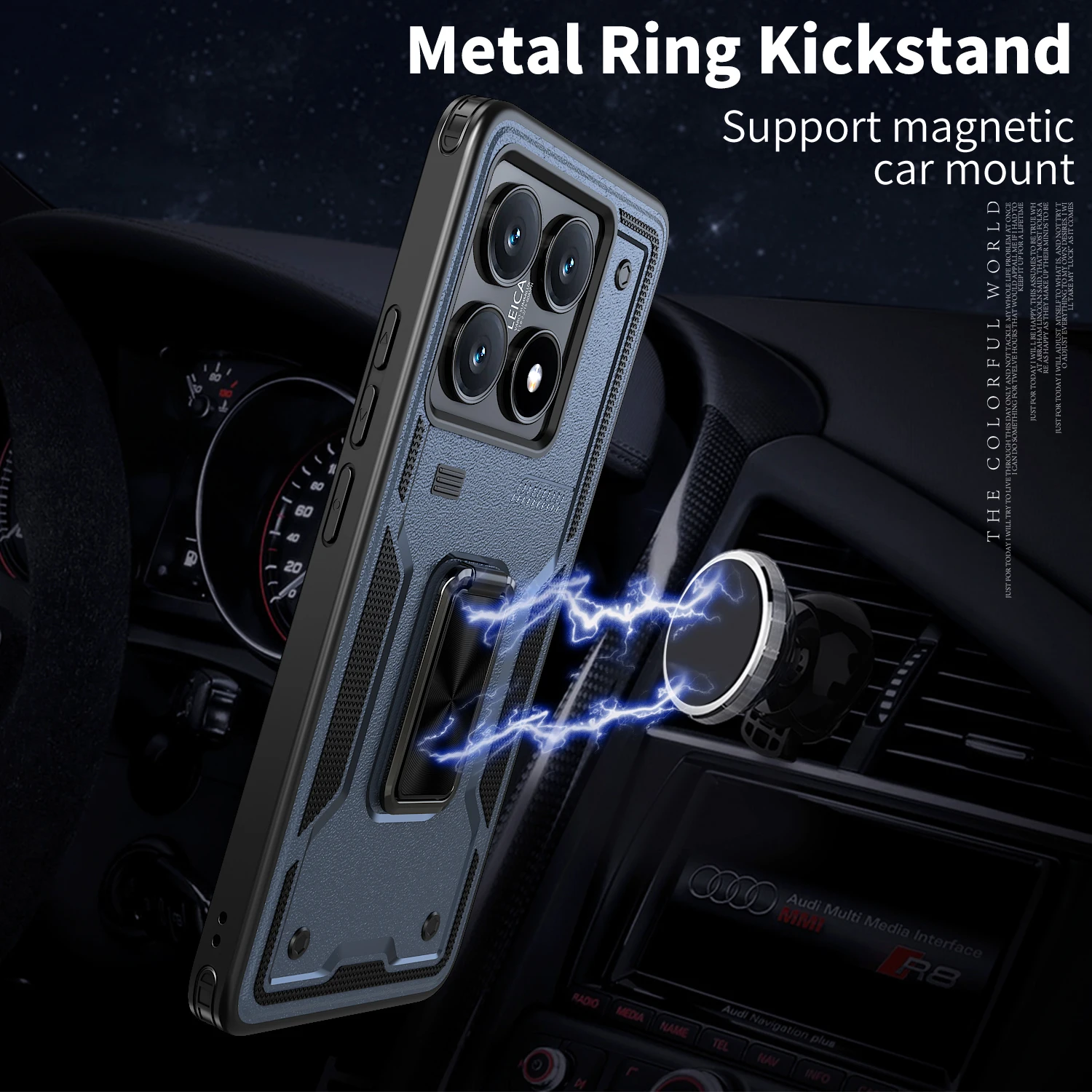 Funda For Xiaomi 14T 5G Case Armor Magnetic Stand Protection Phone Cases For Xiomi Mi 14 T Mi14T Xiaomi14T Ring Stand Back Cover