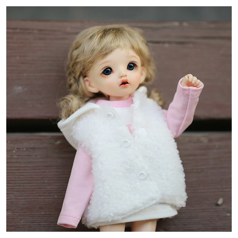 

1/6 BJD clothes doll top coat fluffy hooded vest 30cm doll clothes doll accessories christamas gift