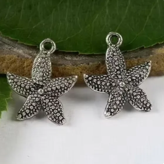 12pcs 23.2x18.8mm starfish design pendant for jewelry making HWH1536 HWG1668