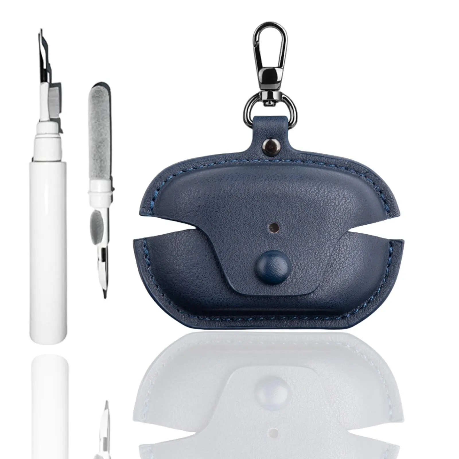 حافظة فاخرة لهاتف سوني WF-1000XM5 غطاء جلدي آمن مع سلسلة مفاتيح ومجموعة تنظيف ملحقات لسوني WF-1000XM5