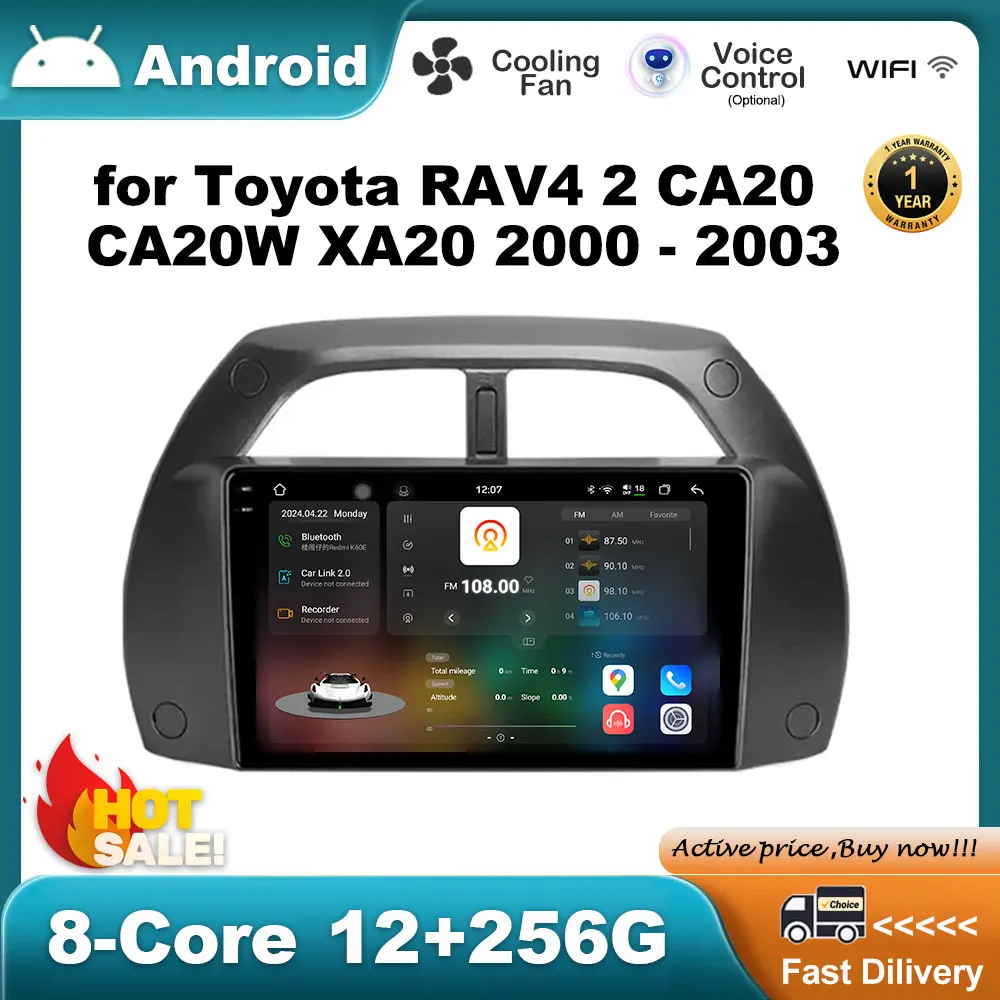 

for Toyota RAV4 2 CA20 CA20W XA20 2000 - 2003 Android OS GPS Navi Car Multimedia Radio Video Player Wireless Carplay Auto Tools