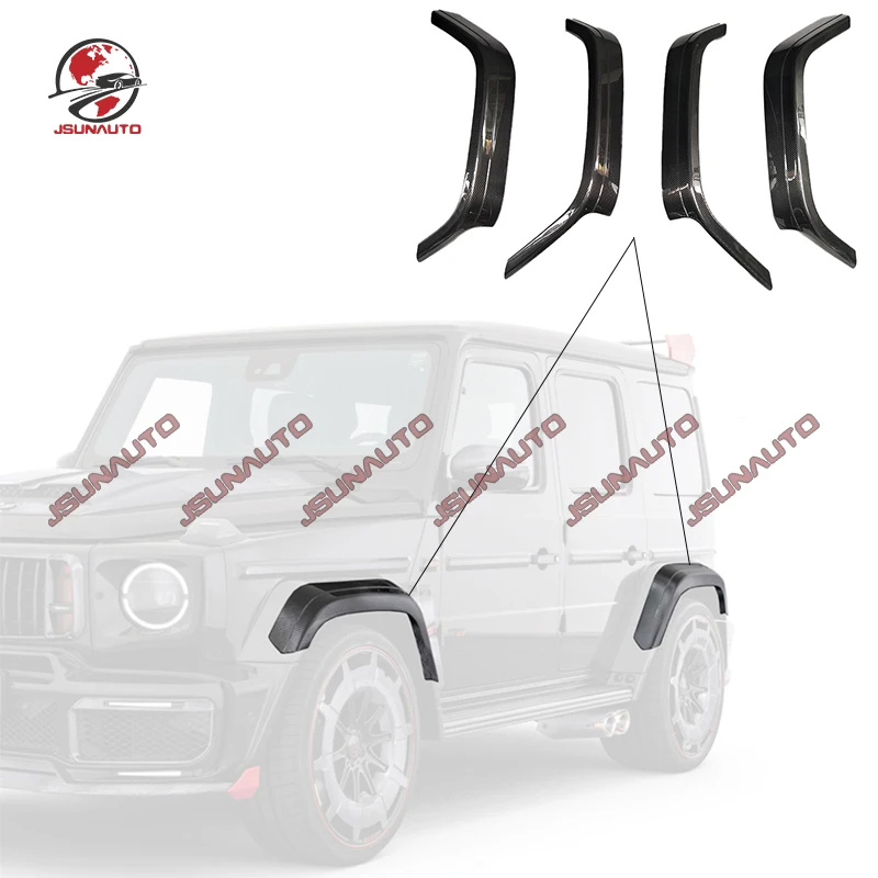 

Fit For Mercedes G Wagon G500 G63 Upgrade G800 G900 Style Dry Carbon Fiber Fender Flares Cover Trims Tuning Part