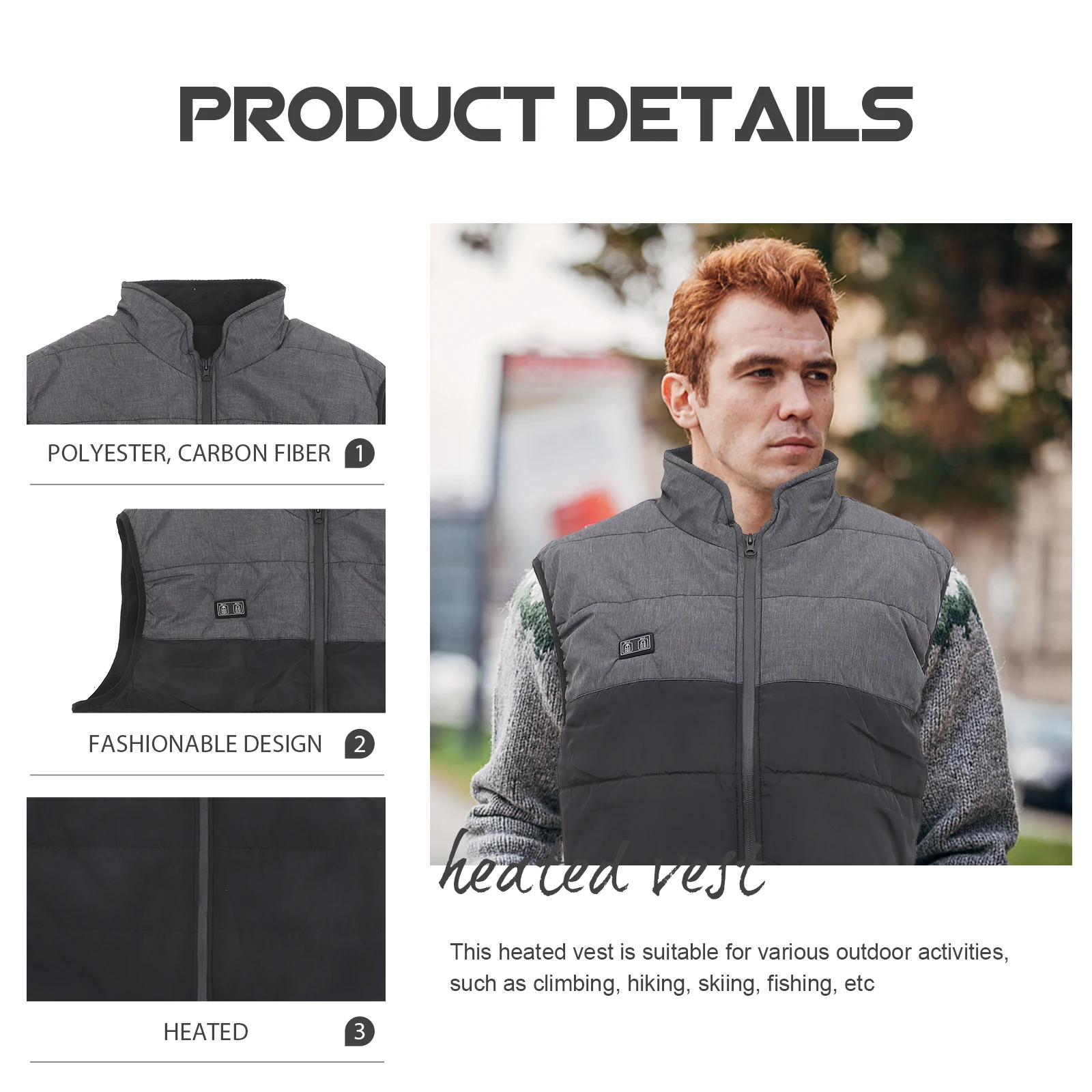 

Heating Vest Vests for Women Lined Heated Polar Fleece Clothing Running Outerwear Apparel Electric