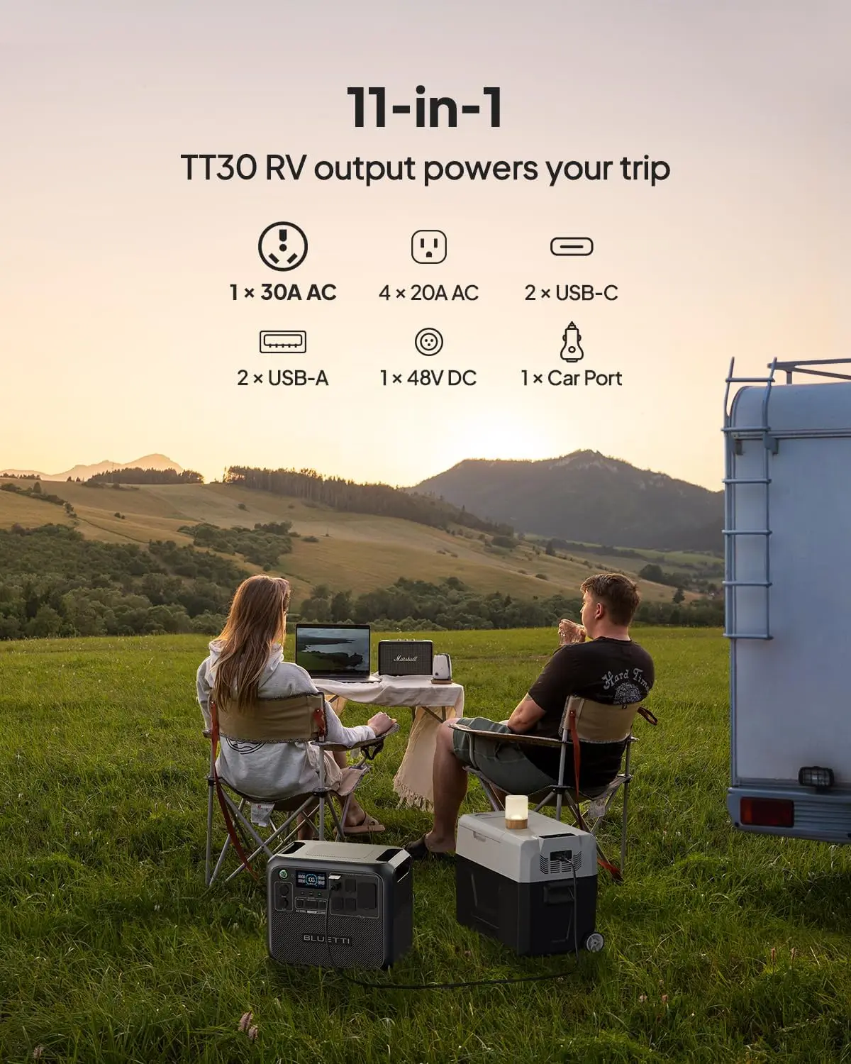 مولد الطاقة الشمسية AC200L، بطارية احتياطية LiFePO4 بقدرة 2048 وات في الساعة، قابلة للتوسيع حتى 8192 وات في الساعة مع 4 منافذ تيار متردد بقدرة 2400 وات (3600 وات لرفع الطاقة) #3