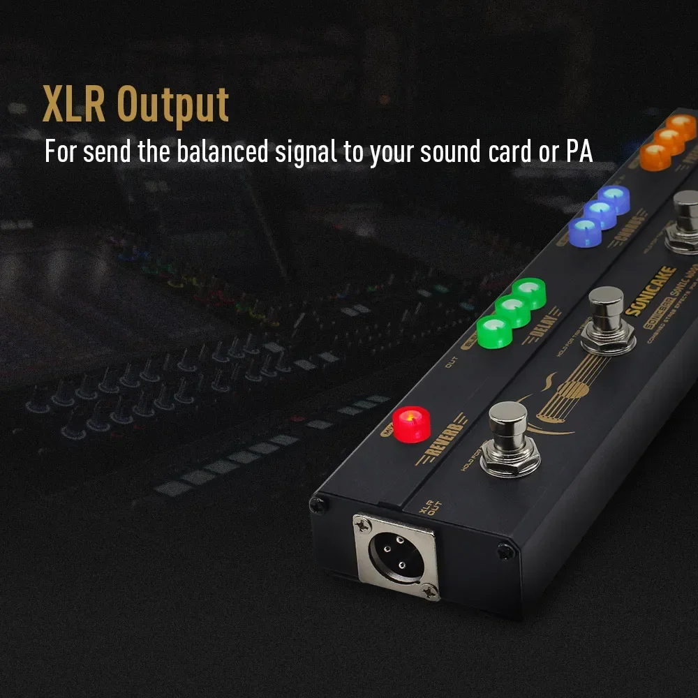 SONICAKE Sonic Wood Acoustic Guitar Preamp DI Box Multi Effects Chorus Delay Педаль реверберации с выходом XLR Фото №4