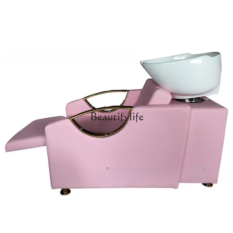 

02Hair Saloon Dedicated Shampoo Chair High-Grade Lying Half Punch Light Luxury Shampoo Flushing Bed