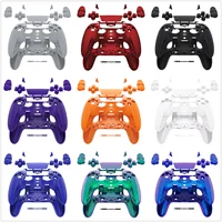 eXtremeRate Juego completo de carcasa negra con botones Cubierta de panel táctil para controlador ps5 Edge - Serie única y transparente