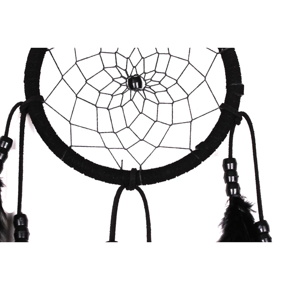 

Black Handmade Dreamcatcher Wind Chime Wall Hanging Acrylic Beads Decor Circle Diameter About 11cm Total Length 40-50cm Home