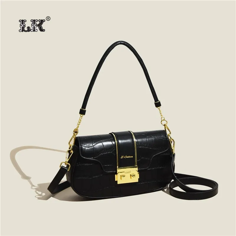 High Quality Simple Retro Small Bag Women 24 Years Niche Design Light Luxury Single Shoulder Crossbody Armpit Chain Handbag