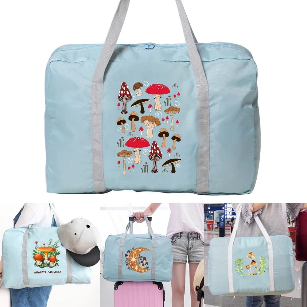 

Mushroom Series Lightweight Travel Handbag Minimalist Foldable Handbag Large Capacity Travel Vacation Fitness Portable Handbags