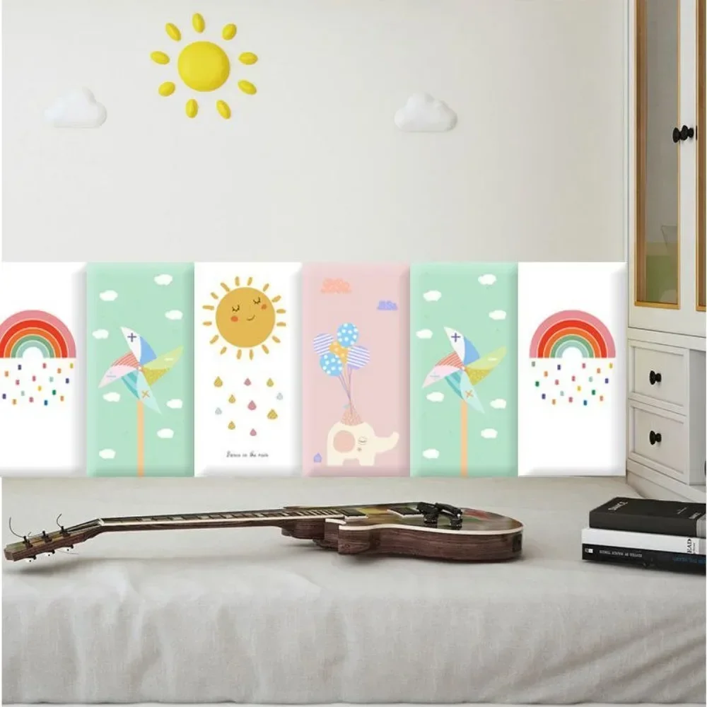 

Rainbow Headboards Cartoon Children's Anti-collision Soft Bag Wall Stickers cabeceras acolchadas adhesivas Headboard Double Bed