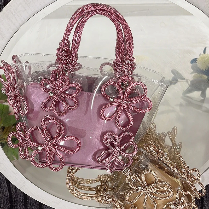 

Новая женская легкая роскошная сказочная сумка, инкрустированная бриллиантами корзина для овощей, ведро для воды, сумка Super Flash Water, сумка с бриллиантовым цветком