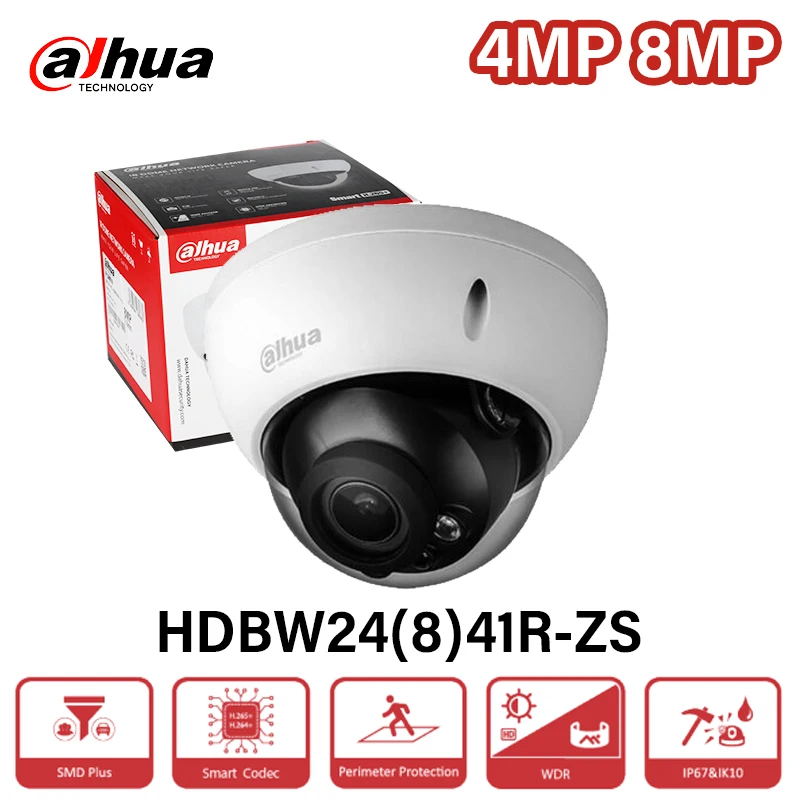

Dahua IPC-HDBW2841R-ZS 2K 4K H.265 Купольная ИК-камера Моторизованный объектив CCTV 40M Ночное видение IP67 IK10 PoE AI Обнаружение человека/транспортных средств