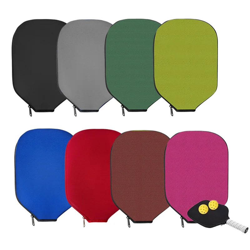 

Неопреновый чехол для ракетки для пиклбола с молнией, портативный защитный чехол для ракетки, красочный, прочный, сумка для ракетки для пиклбола