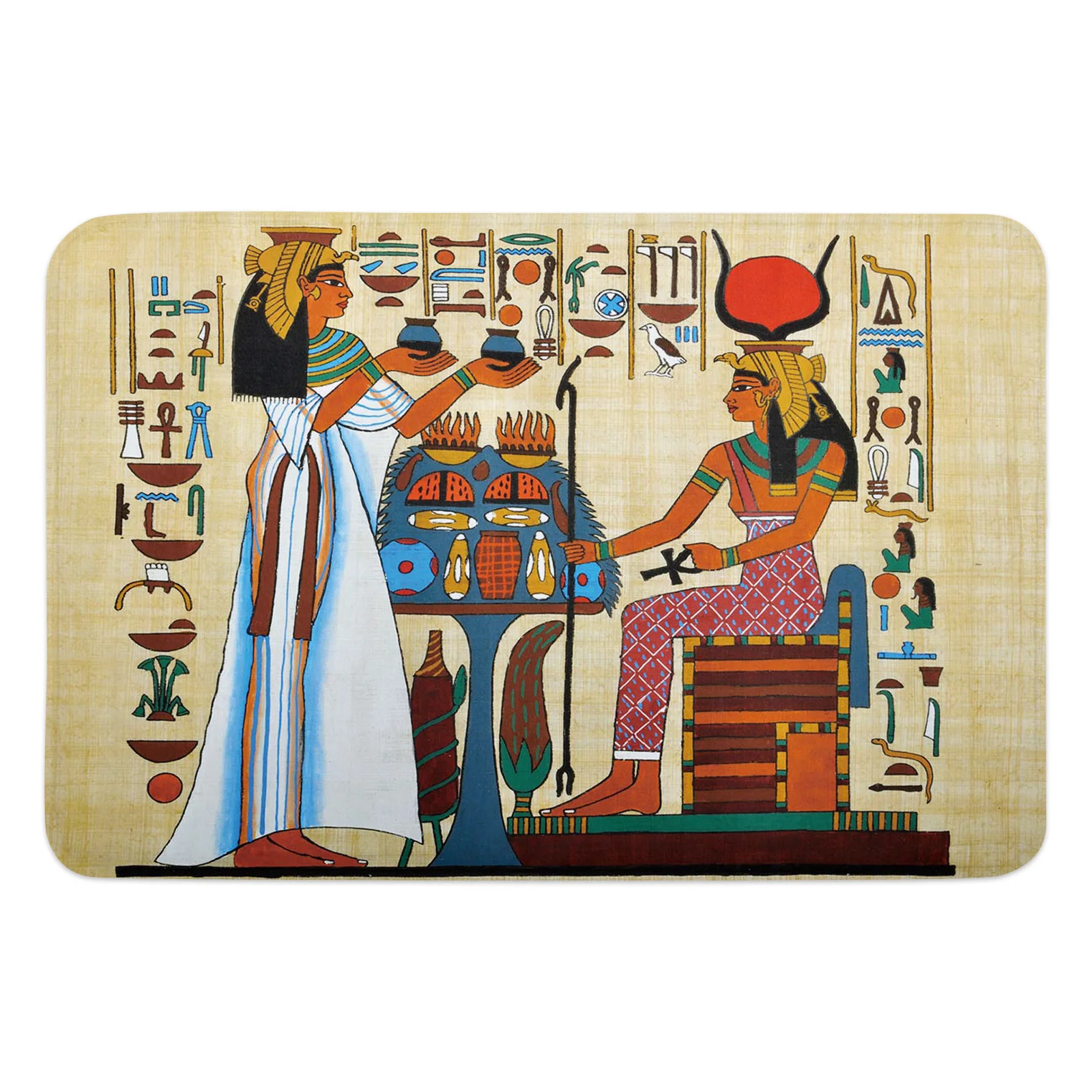 Ancient Egyptian Papyrus Bathroom Bath Mat Carpet Bathtub Floor Rug Shower Room Doormat Kitchen Entrance Pad Home Decor