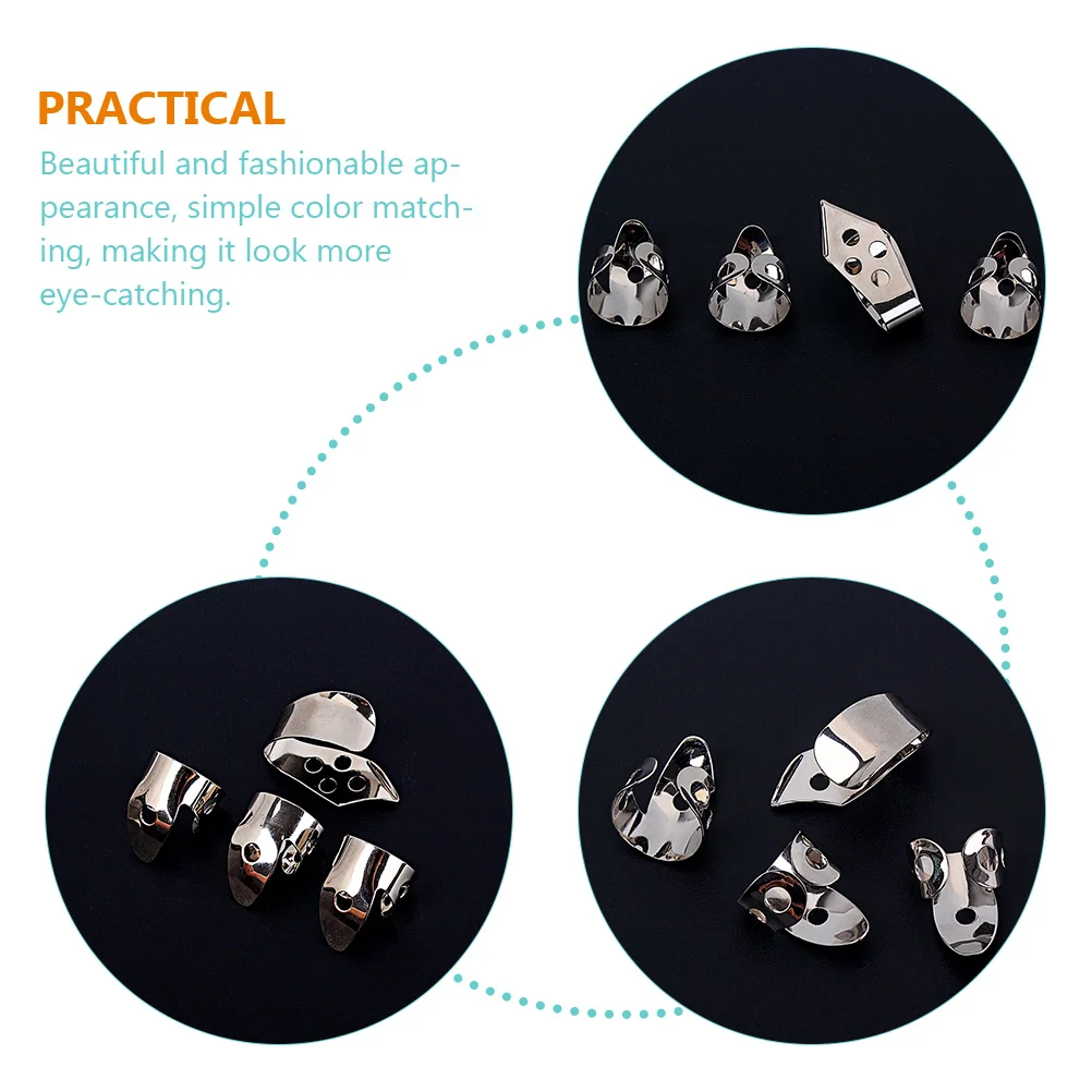 

4 Pcs Metal Guitar Picks Set Fashionable Durable Thumb Banjo Finger Fingertip Protector Acoustic Instrument Accessories