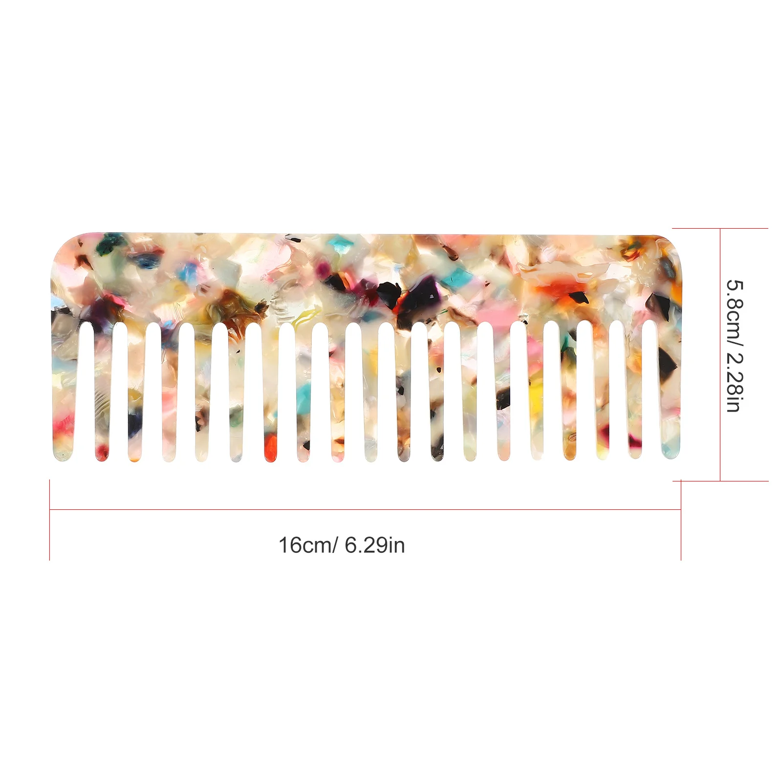 2 قطعة مشط لفك تشابك الشعر من الرخام ذو أسنان واسعة، حجم صغير، تدليك مريح لفروة الرأس للشعر المجعد المستقيم والسفر إلى المنزل #2