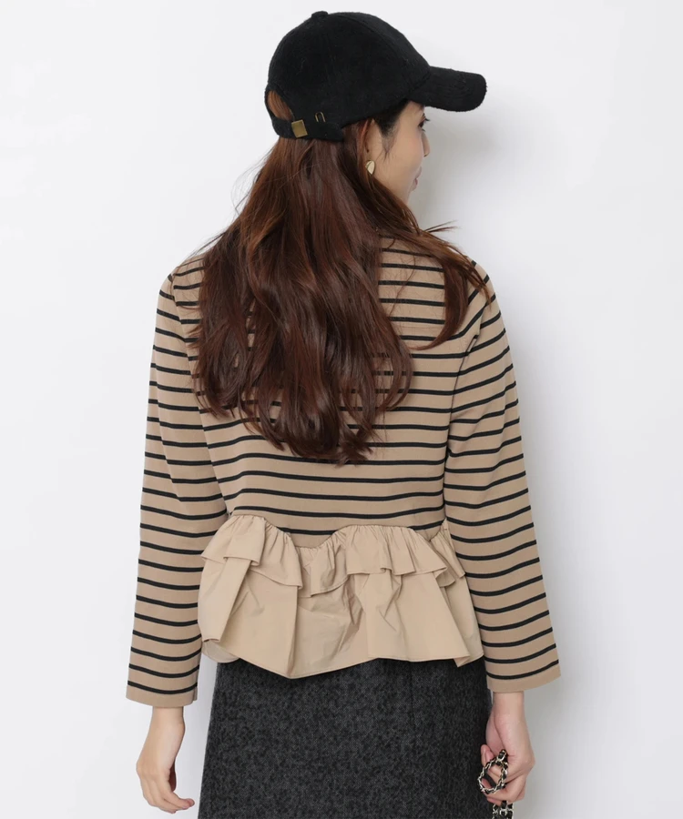 Fashionable Stripe Knitted Sweater Loose Fit Color Block Neckline Long Sleeve Women's Autumn Winter Casual Style Breathable