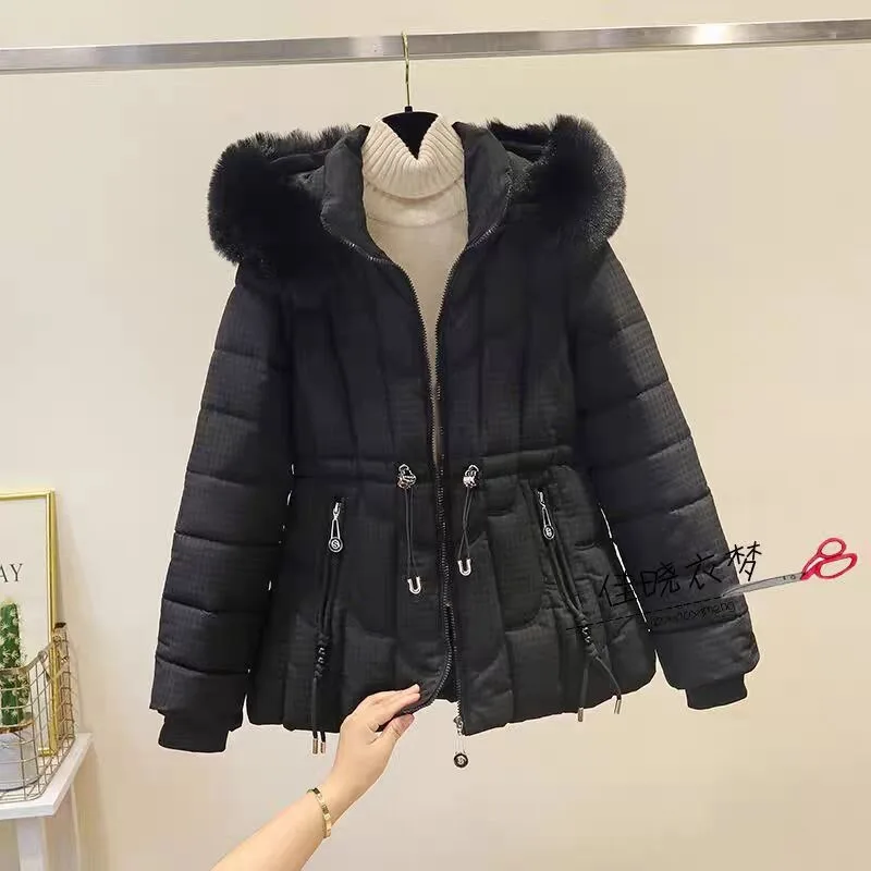 Women's Cotton Coat Winter New warm Cotton Jacket Slim Fashion Fur Collar Outerwear High-end winter puffer jacket women Parkas