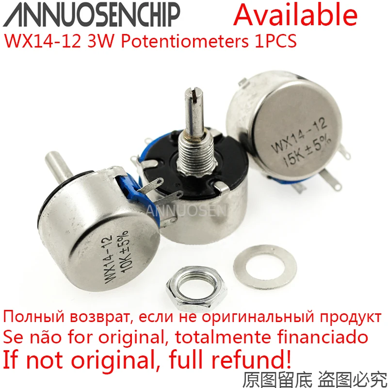 WX14-12 3W Lap Wirewound Potentiometers 100 220 470 Europe 1K 10K 20K 22K 56R 100R 220R 470R 2.2K 3.3K 4.7K 2K2 3K3 4K7 WX14 12