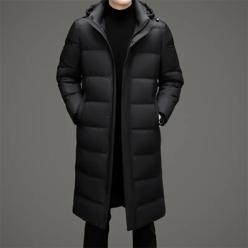 Designer Clothes Men Luxury Long Down Jacket Man Removable Hood Duck Male Padding Lightweight Padded Jackets Winter Coat