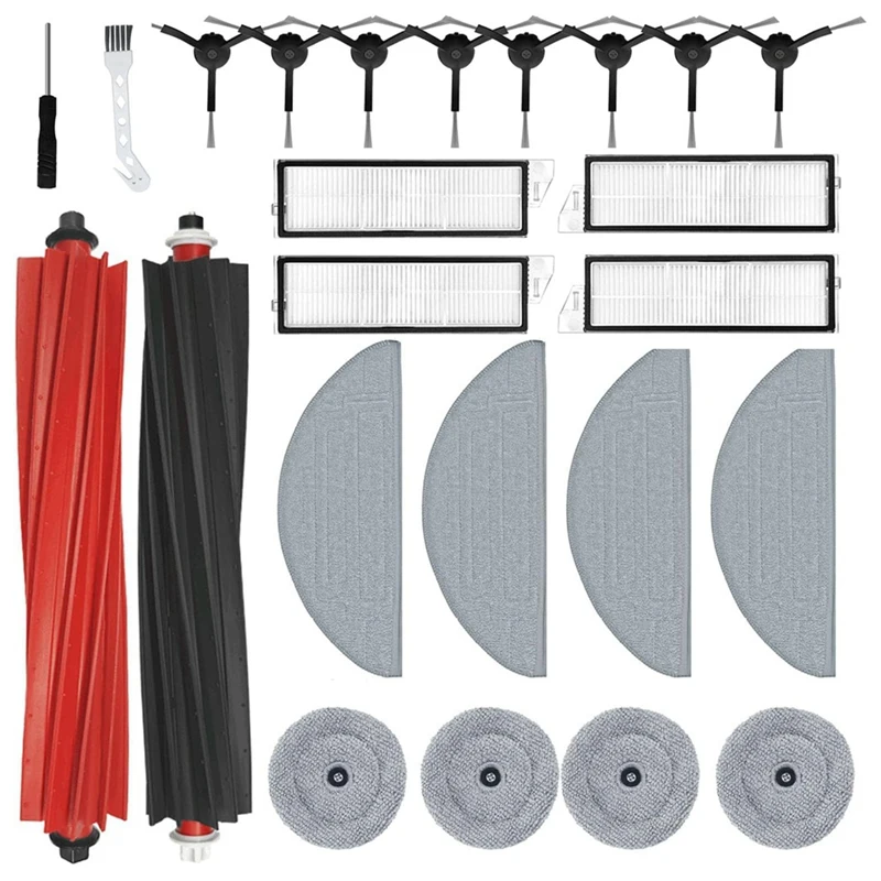 สำหรับ roborock S8 MaxV อัลตร้า & S8สูงสุดหุ่นยนต์ทำความสะอาดแบบลูกกลิ้งแปรงด้านข้างตัวกรอง HEPA ม็อบอุปกรณ์เสริมแผ่นรองถูพื้น