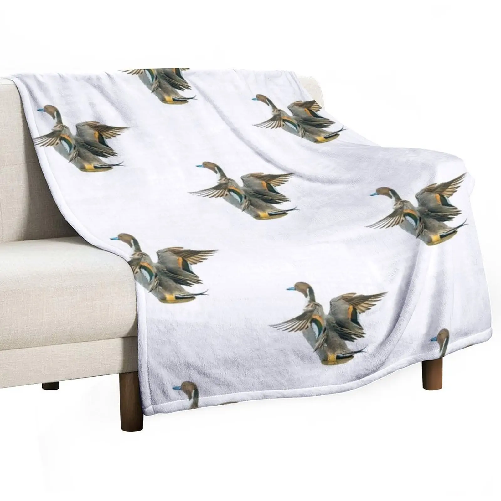 

Pintail Duck in a flap Throw Blanket Moving Cute Plaid warm for winter Large Blankets