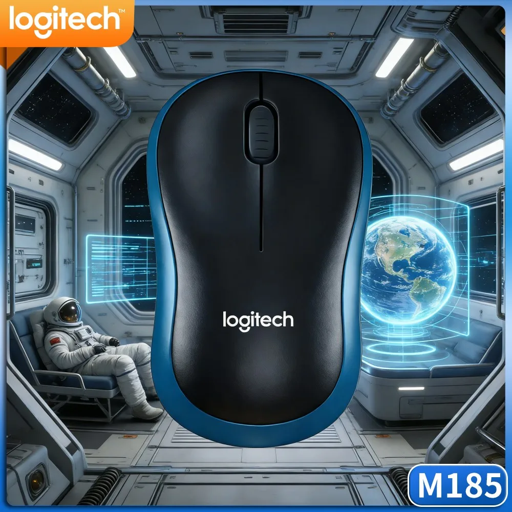 Logitech M185 No‑Fuss Wireless Mouse, Quick Pairing, 3 Buttons, 1000 DPI, Suitable For Office Document Processing