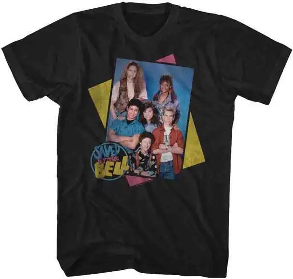 Saved By The Bell Cast Photo Colored Boxes Men's T Shirt