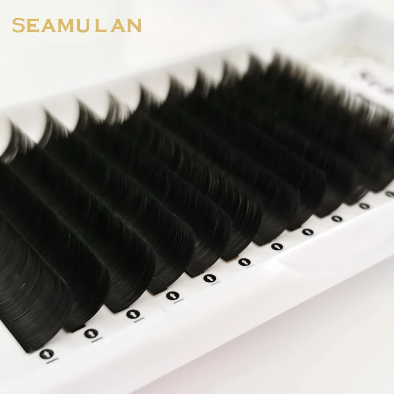 Ellipse Flat Eyelash 0.15 0.20 J B C D Curl 8-15mm Flat Eyelash Extension Supplies Soft Lashes Matte Black Individual Eyelashes