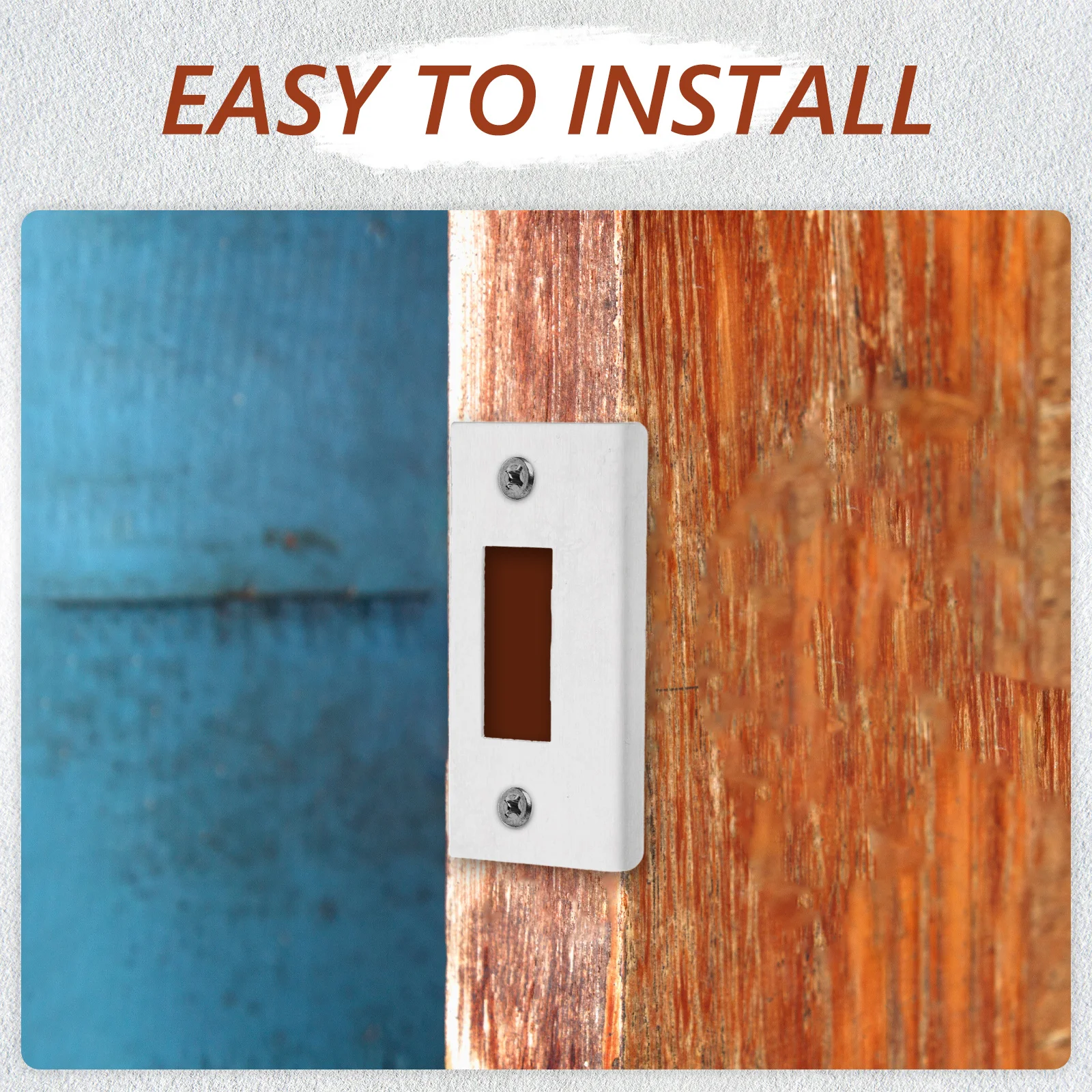 

6Pcs Door Latch Plate Stainless Steel Strike Plate Reinforcement for Wooden Doors Deadbolt Locking Buckle Quiet Performance