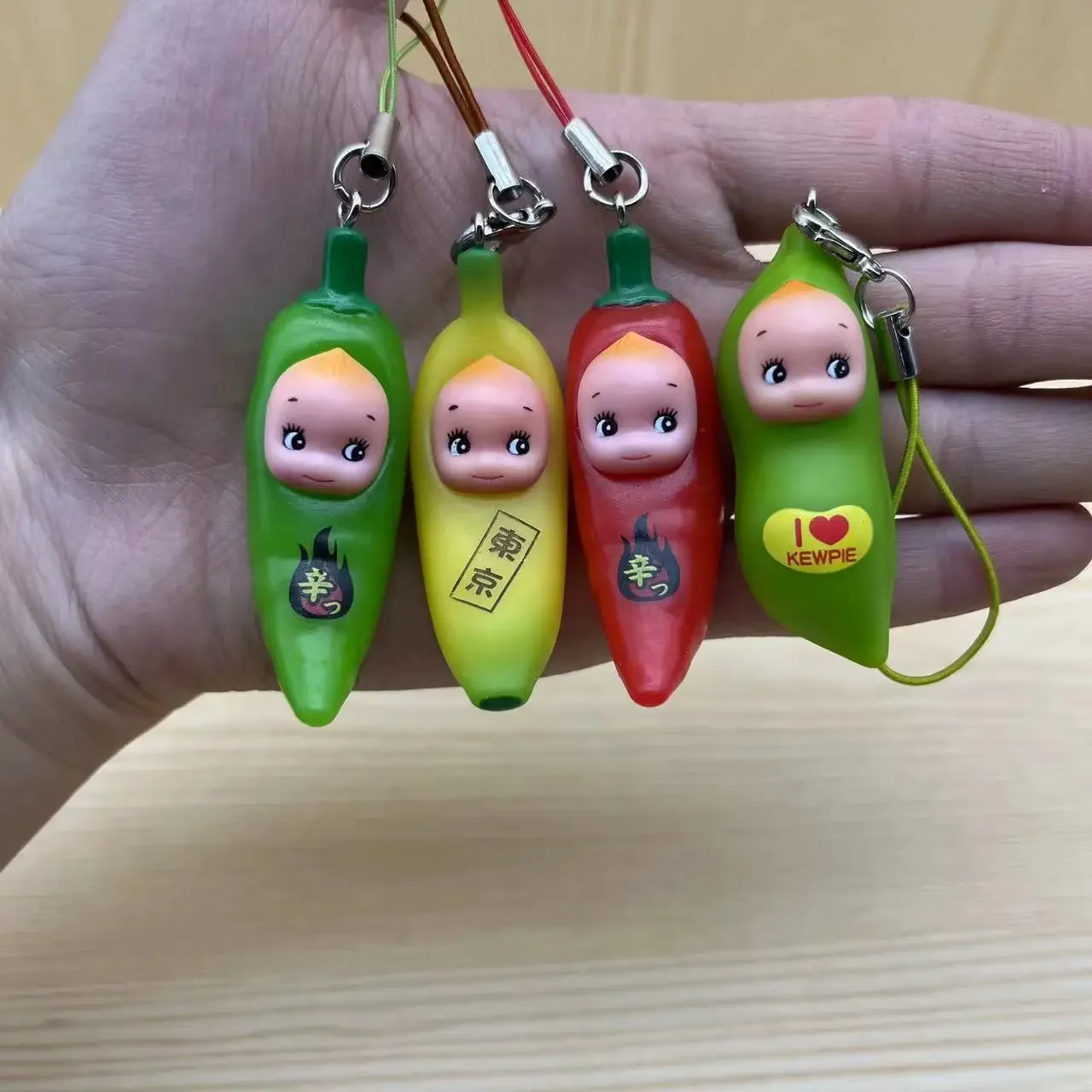 1pc Cartoon Kewpie Figure Vegetables Banana Model Doll Pendant Bag Accessory Small Gift