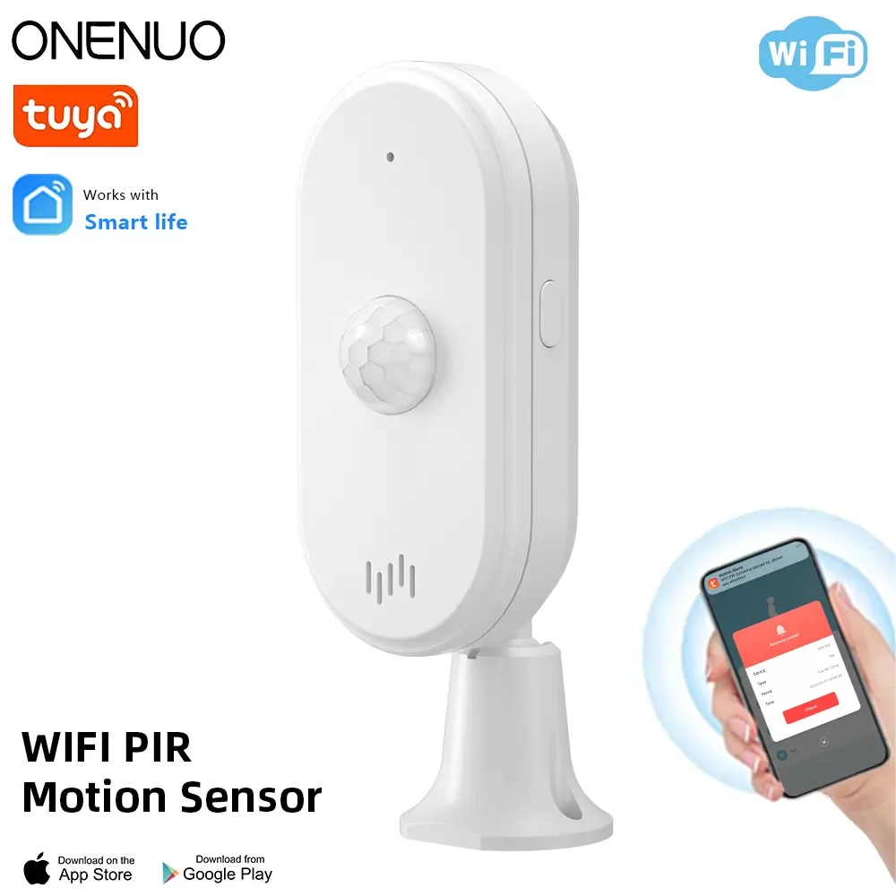 ONENUO Tuya WiFi Security Burglar Alarm Infrared Movement Human  PIR Motion Sensors Detector Smart Life PIR Home Security