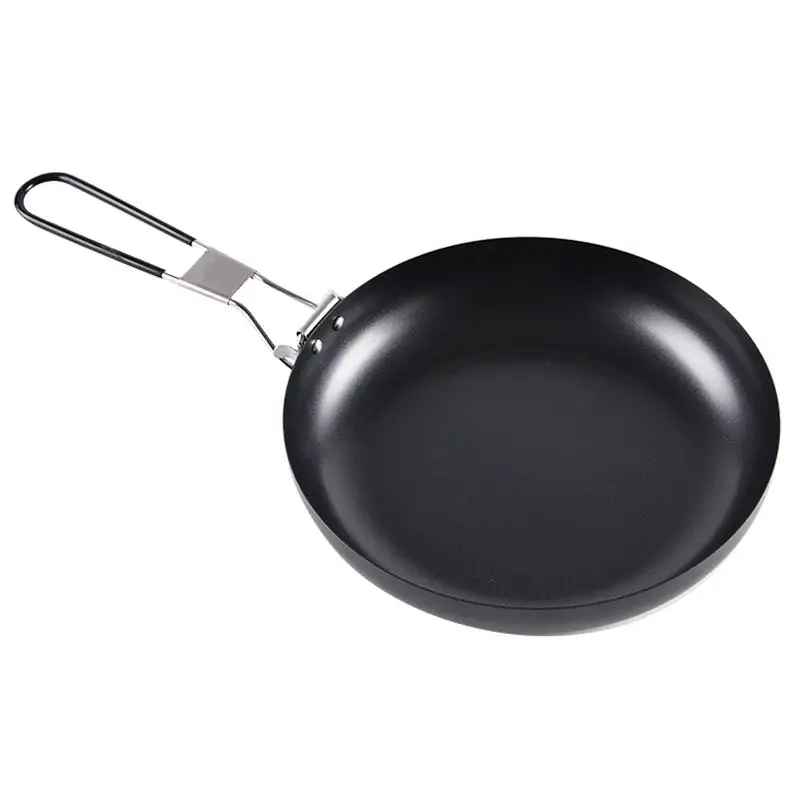 Non-Stick Frying Pan 24cm Camping Pan with Folding Handle Ideal for Outdoor Picnic Compact and Easy to Carry Camp Skillet