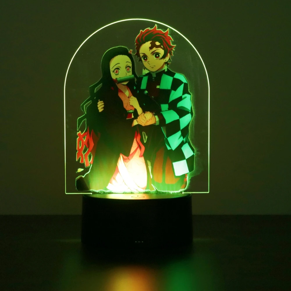 Aemon slayer Led Night Light Figure Kimetsu No Yaiba Nezuko 3D Lamp Bedroom Decor Child nightlight Kids Room Table Lights Gifts