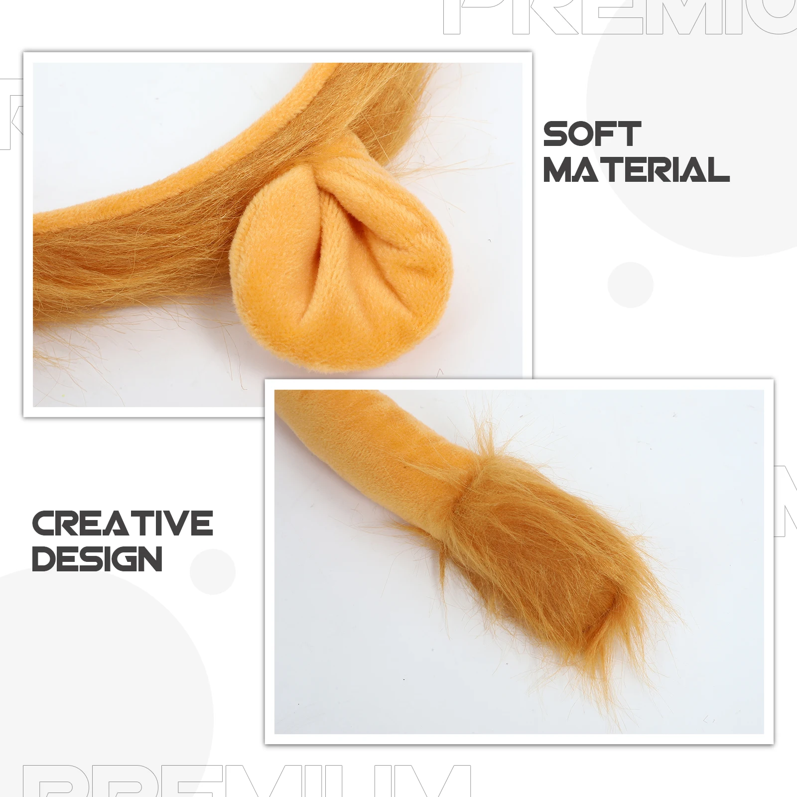 

Adorable Lion Costume Set for Girls Kids Halloween Theme Role Play PP Cotton Animal Ears Headband Tutu Skirt Tail