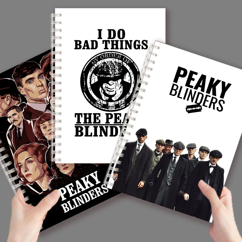 A5 Spiral Notebook For Movie Peaky Blinders Note Book Writing Pads Poster Figure Arthur With Quote Decor Notepad Diary JOURNAL