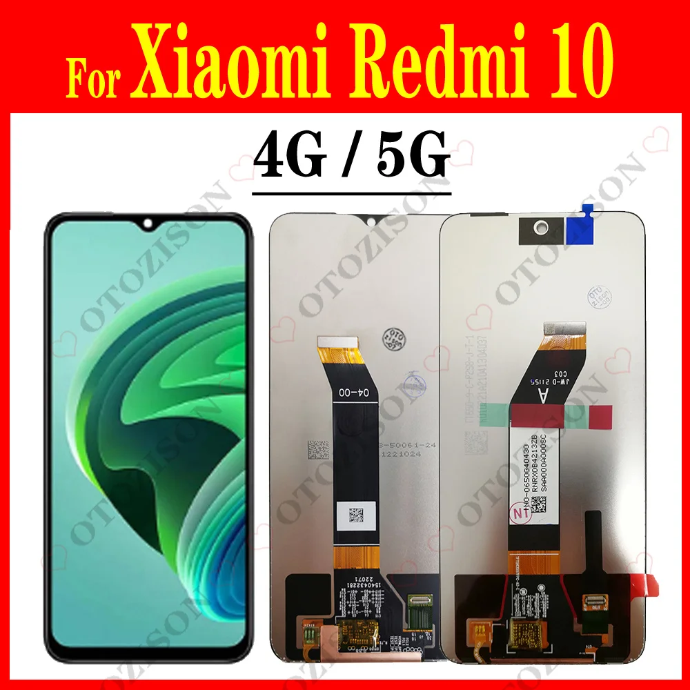 For Xiaomi Redmi 10 LCD With Frame 5G 22041219G Display Redmi10 4G 21061119DG LCD Screen Touch Digitizer Assembly Replacement