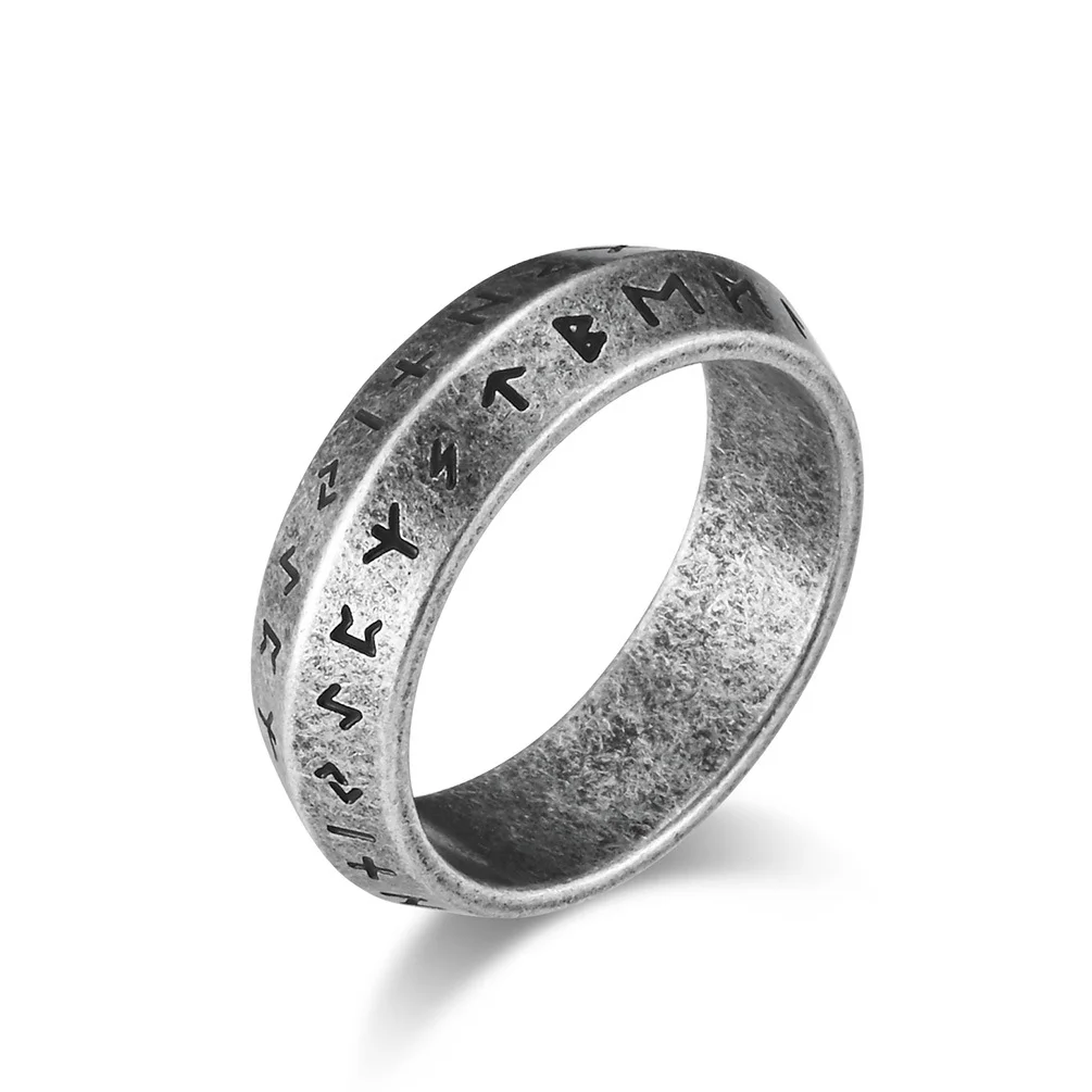 

Vintage Nordic Viking Runes Celtic Knot Series Stainless Steel Womens Mens Rings Punk Biker Jewelry Creativity Gift Wholesale