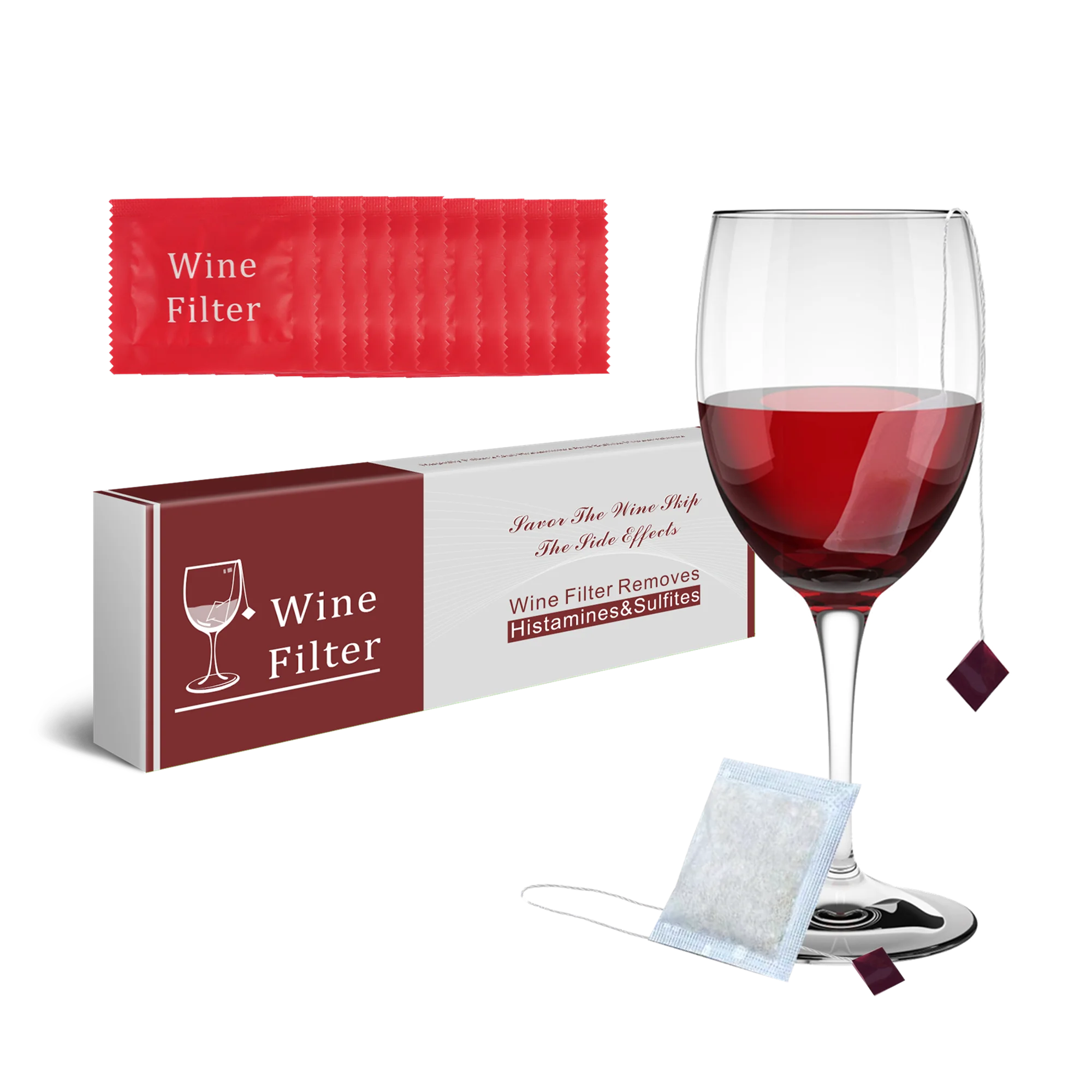 (12 Pack) Wine Sulfite Filter To Remove Sulfite And Histamine, Eliminate Headaches, Reduce Wine Allergies