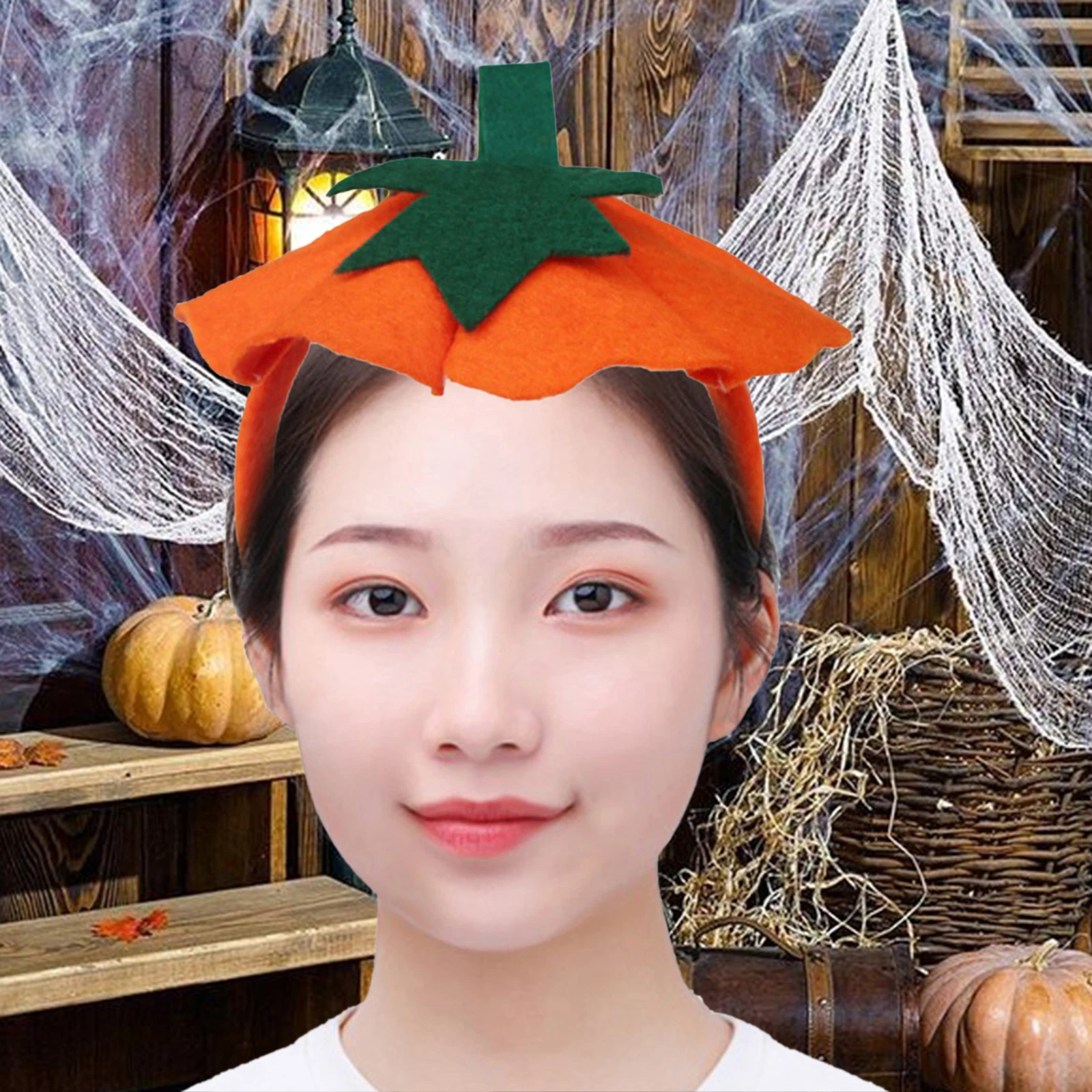 Halloween Pumpkin Headband Funny Cute Headwear Hair Hoop Hairband for Carnival Costume Party Photo Props Role Playing Women Men