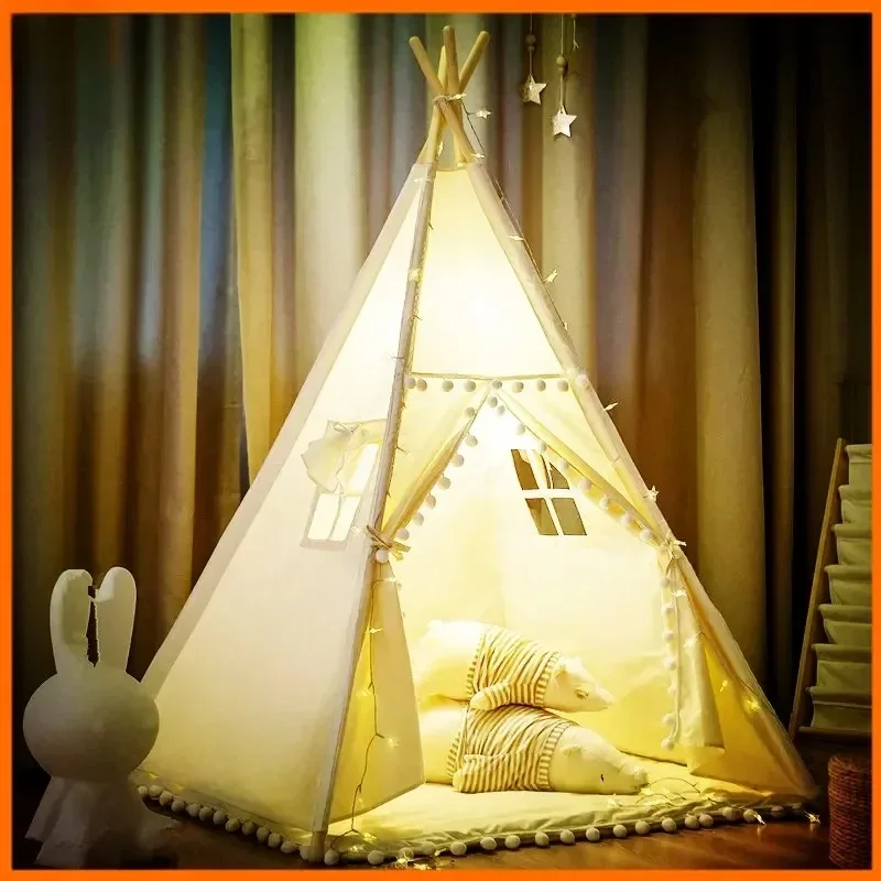1,6 m Tipi Zelt für Kinder Indoor Haushalt tragbare Falt prinzessin Wigwam Mädchen und Junge Spielzeug Schloss Zelt Spielhaus für Kinder