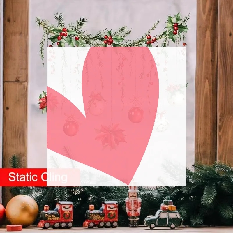 Merry Christmas Window Clings Snowflake Reindeer Pattern Static Non-Adhesive Decals for Home Holiday Party Decorations